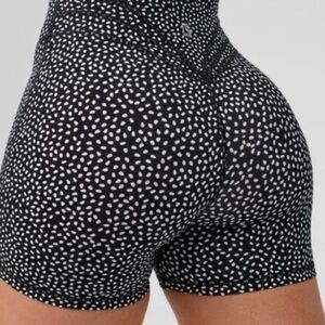 Women's Black and White Patterned Shorts